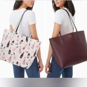 ♠️ Kate Spade Champagne Toss Large Reversible Tote
